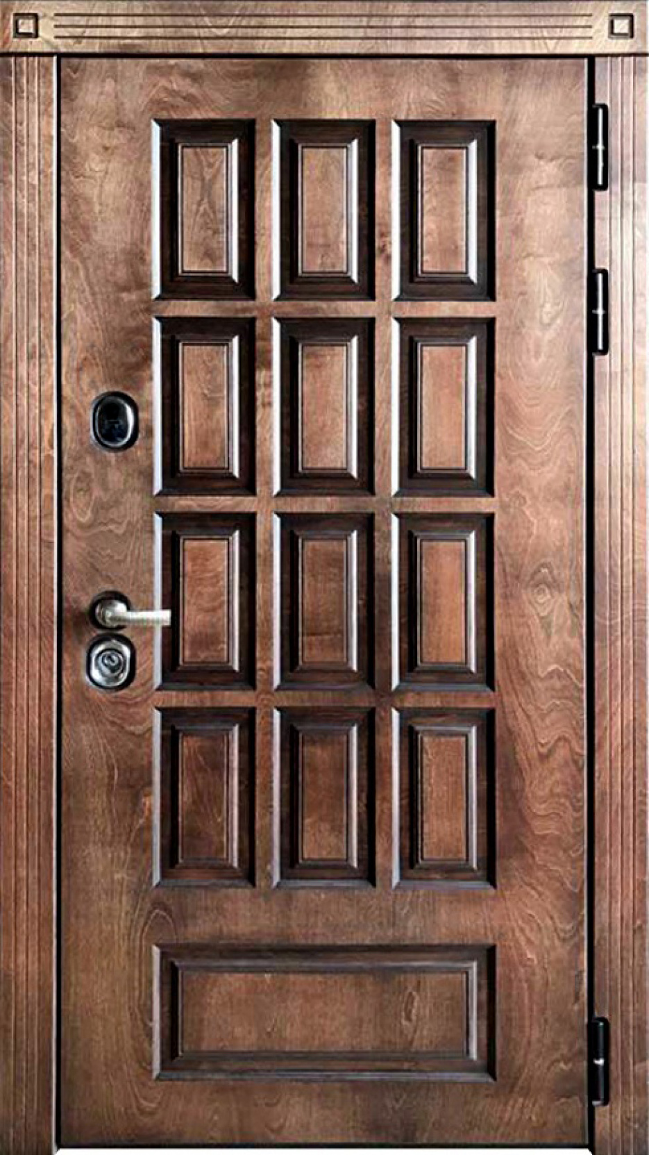 Входная дверь Regidoors Центурион Меттэм LIGHT 2125 с зеркалом "Серый велюр"